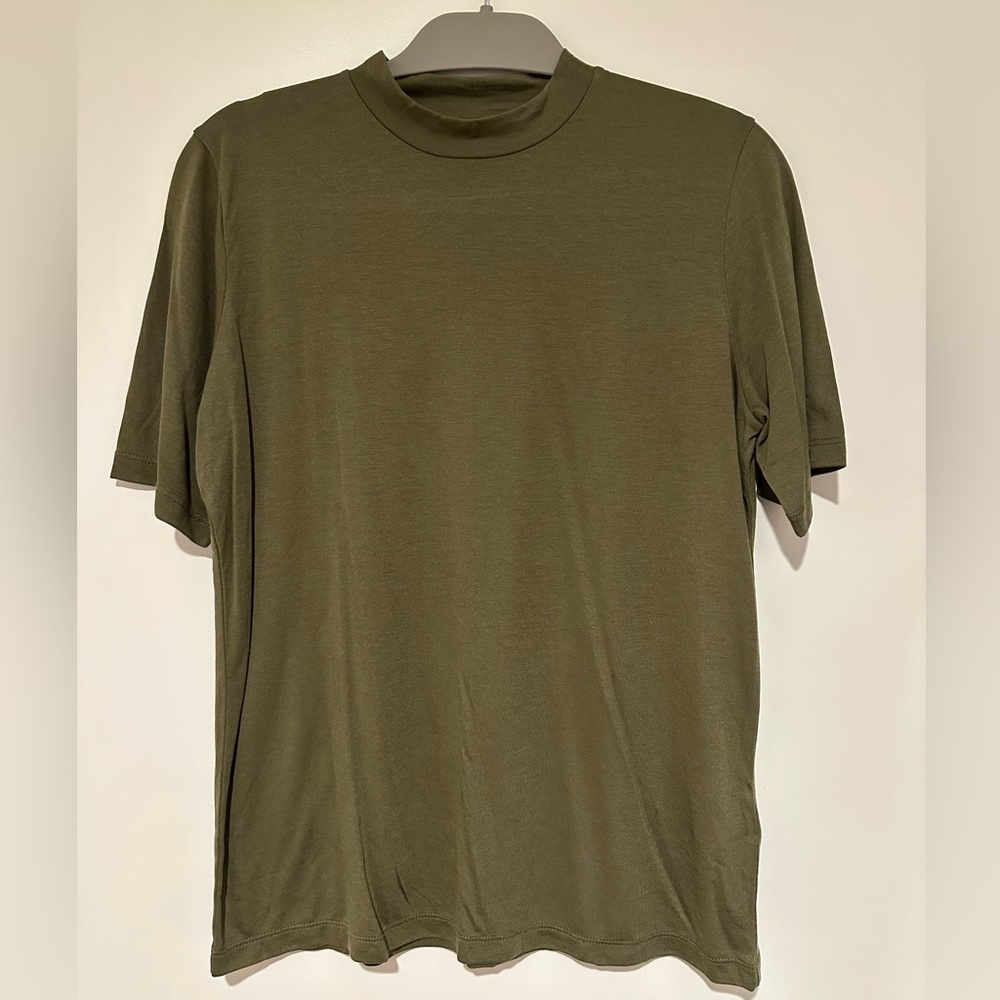 J. Crew Green Mockneck Tee